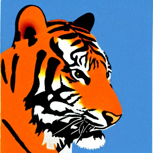 Prompt: simple tiger clip art cartoon