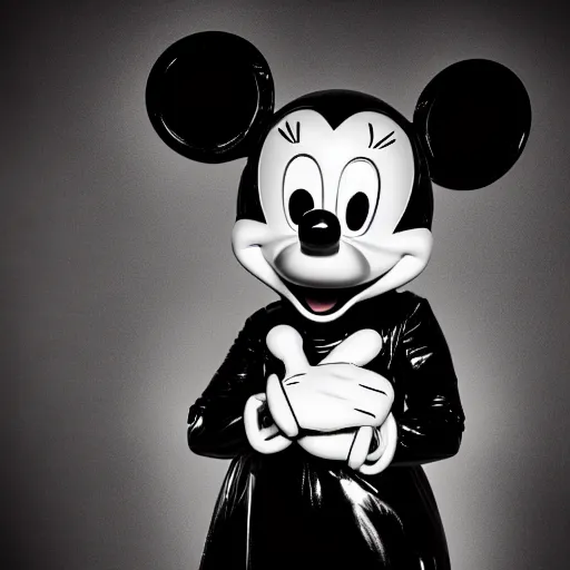 Prompt: close shot of mickey mouse wearing a latex outfit in the berghain toilette, berlin style, photography by sven marquardt, highly detailed, photorealistic, 4 k