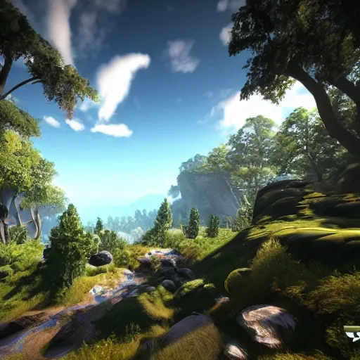 Image similar to a beautiful landscape, nvidia raytracing demo