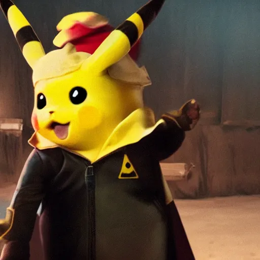 Prompt: laurence fishburne as pikachu