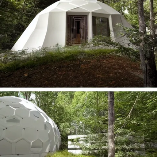 Image similar to geodesic house integrated with the ground by architect studio buckminster fuller shoji sadao