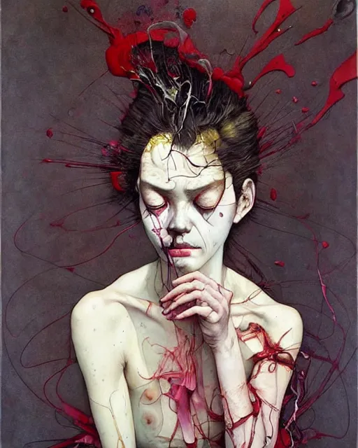 Image similar to there is ugliness in beauty, but there is also beauty in ugliness. in the style of adrian ghenie, esao andrews, jenny saville, edward hopper, surrealism, dark art by james jean, takato yamamoto