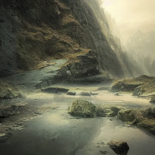 Image similar to michal karcz grunge painting of a beautiful landscape. , love theme, detailed, elegant, intricate, 4k,