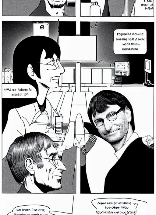 Steve Jobs vs Bill Gates Anime-style [Speed Painting] 