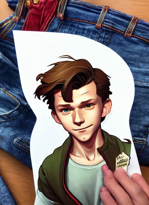 Prompt: cute tom holland sticker design, natural lighting, path traced, highly detailed, high quality, digital painting, by don bluth and ross tran and studio ghibli and alphonse mucha, artgerm