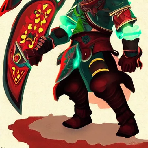 Prompt: brutal art about ganondorf