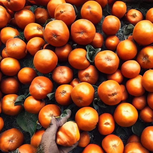 Prompt: that's a lot of persimmons