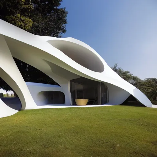 Image similar to house designed by zaha hadid