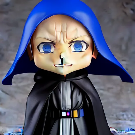 Image similar to nendoroid hooded darth sidious emperor palpatine from star wars, detailed, custom