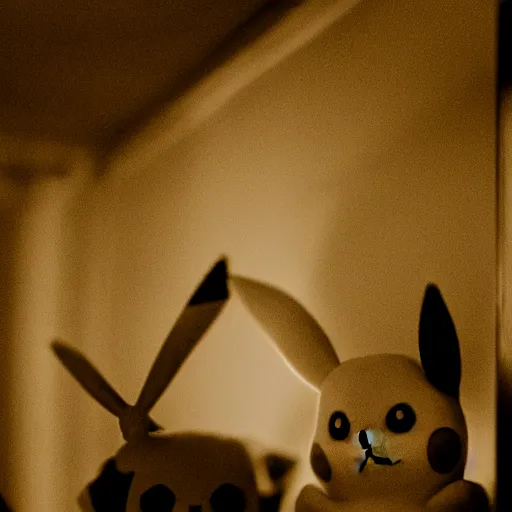 Prompt: pikachu in the backrooms, grainy photograph taken by a canon camera
