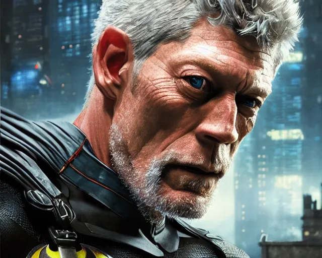 Image similar to highly detailed portrait of stephen lang as batman ( flashpoint ), in batman : arkham knight, stephen bliss, unreal engine, fantasy art by greg rutkowski, loish, rhads, ferdinand knab, makoto shinkai and lois van baarle, ilya kuvshinov, rossdraws, tom bagshaw, global illumination, radiant light, detailed and intricate environment