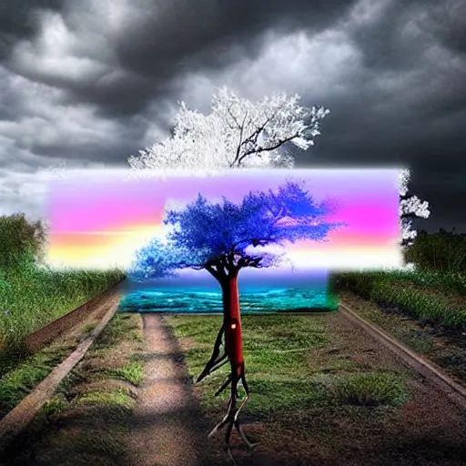 Image similar to a picture of nature merged with electronic devices, art on deviantart