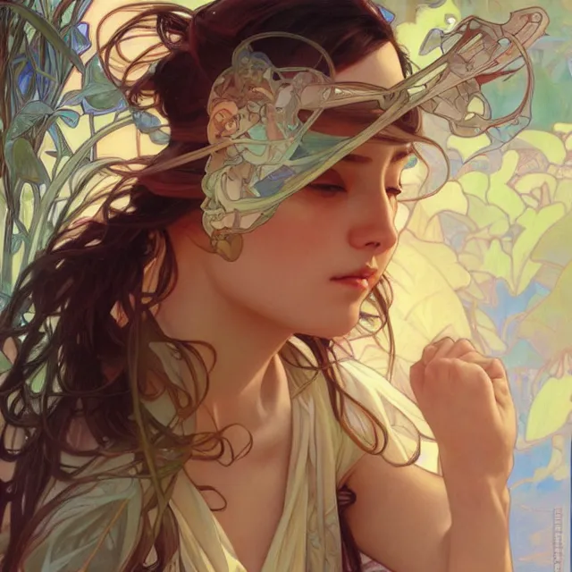 Prompt: don't start a journey hastily. oil painting, by ross tran and alphonse mucha stanley artgerm lau, wlop, rossdraws