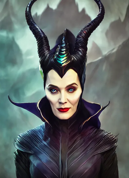 Prompt: loki as maleficent, naturel, hyper detailed, digital art, trending in artstation, cinematic lighting, studio quality, smooth render, unreal engine 5 rendered, octane rendered, art style by klimt and nixeu and ian sprigger and wlop and krenz cushart