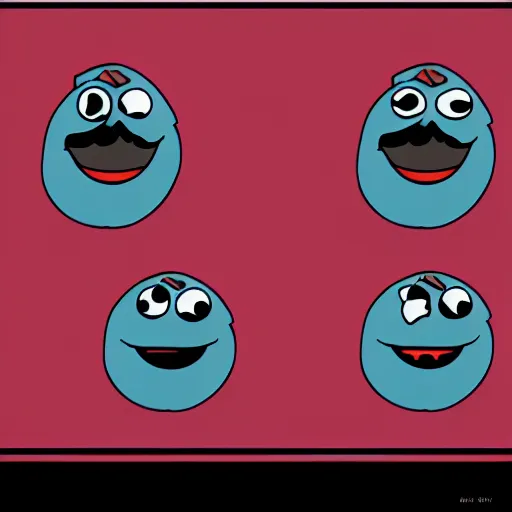 Image similar to an illustration of the cookie monster in the style of walter moers