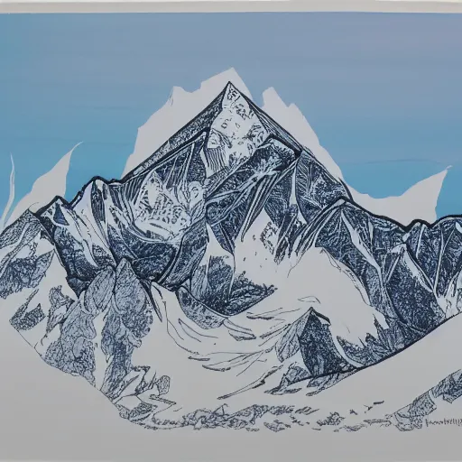 Image similar to everest in the style of john blanche