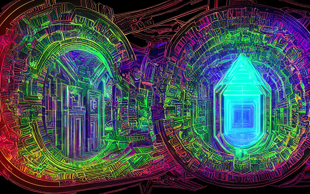 Prompt: palace of the god brains technological singularity, future perfect, award winning digital art, iridescent