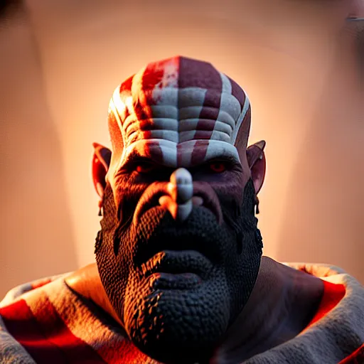 Prompt: hyperrealistic mixed media image of a dwarfish god of war, stunning 3 d render inspired art by greg rutkowski and xiang duan and thomas eakes, realistic, highly detailed attributes and atmosphere, dim volumetric cinematic lighting, 8 k octane detailed render, post - processing, masterpiece,