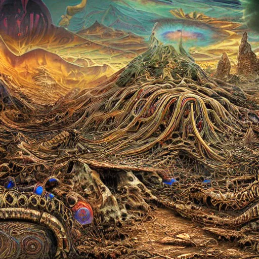 Image similar to psychedelic wasteland, intricate detail, hyperrealistic