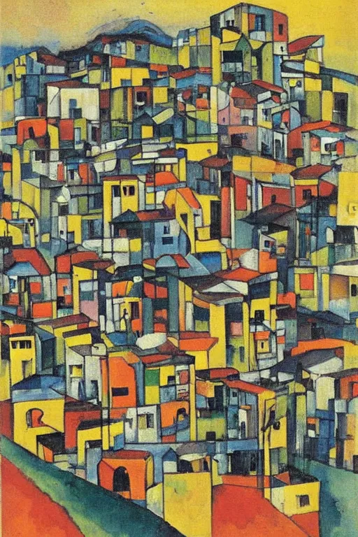 Prompt: favelas in rio, by wassily kandinsky