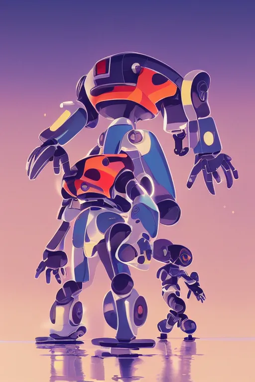 Image similar to metabots medabots medarotto medarot robot minimalist comics, behance hd by jesper ejsing, by rhads, makoto shinkai and lois van baarle, ilya kuvshinov, rossdraws global illumination ray tracing hdr radiating a glowing aura