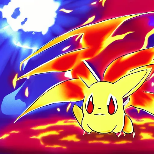 Prompt: new Pokémon, fire type by Ken Sugimori