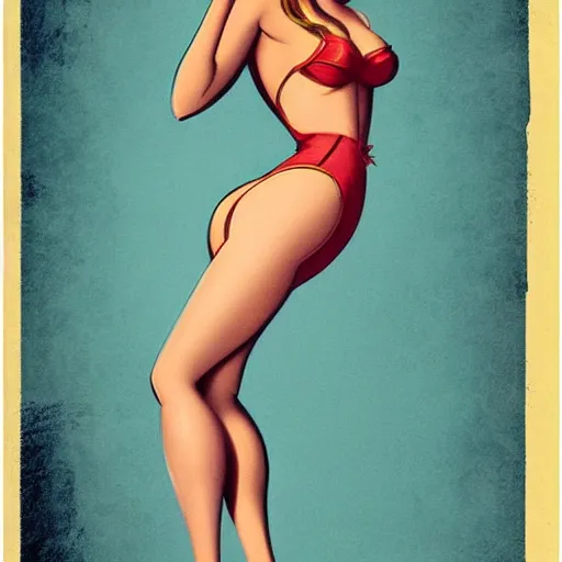 Prompt: a pinup illustration of megan fox in the style of gil elvgren and in the style of alberto vargas.
