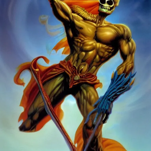 Prompt: skeletor by boris vallejo