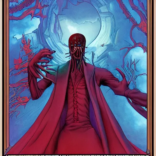 Image similar to highly detailed surreal art of morbius in the style of moebius