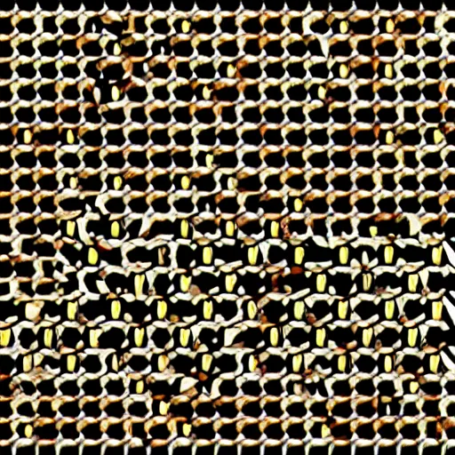 Prompt: a minimalistic seamless pattern made from interlocked bees