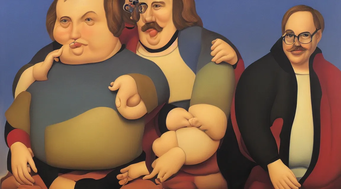 Image similar to portrait of Linus Torvalds painted by fernando botero