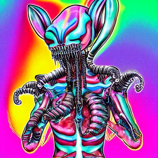 Image similar to lisa frank xenomorph