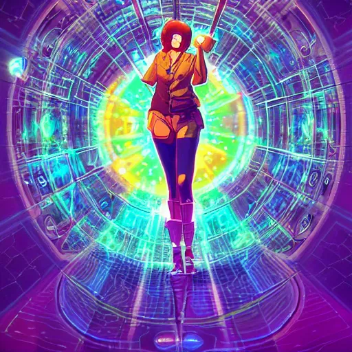 Image similar to skill magic geek inside matrix deepdream radiating a glowing aura stuff loot legends stylized digital illustration video game icon artstation lois van baarle, ilya kuvshinov, rossdraws,