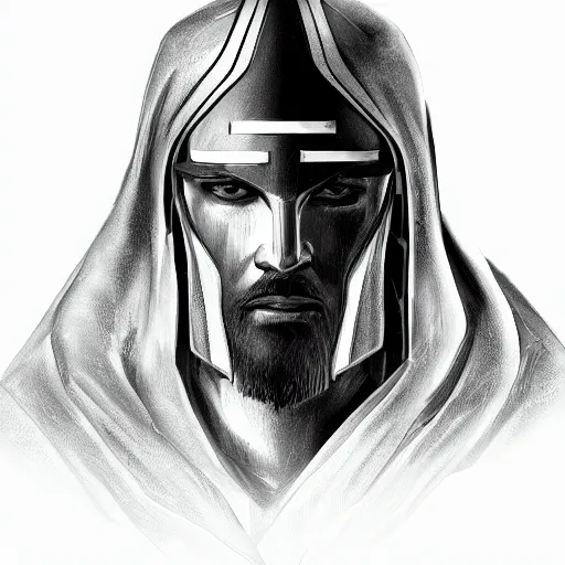 Prompt: an illustration of Saladin, black and white sketch, 4k