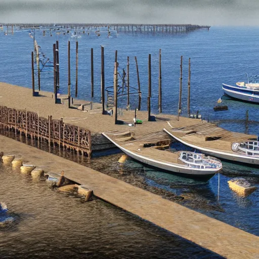 K Hd Detailed Octane Render Of The Docks At Stable Diffusion Openart