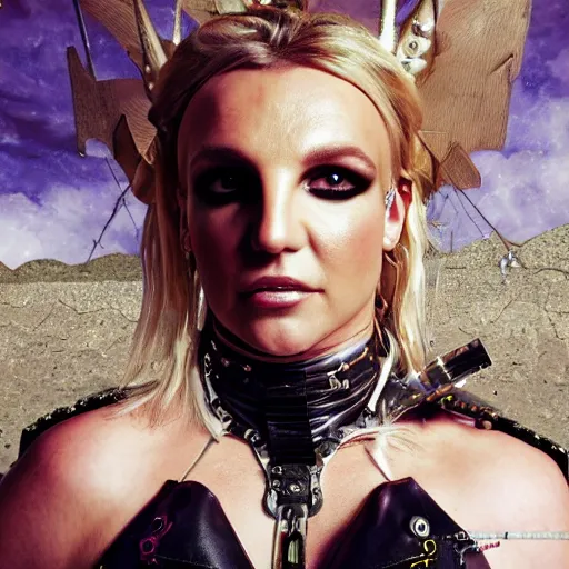 Image similar to britney spears steampunk cyborg, fantasy, sharp focus, contemporary fashion shoot, by edward robert hughes, annie leibovitz and steve mccurry, david lazar, jimmy nelsson, extremely detailed, hyperrealistic, perfect face, octane render