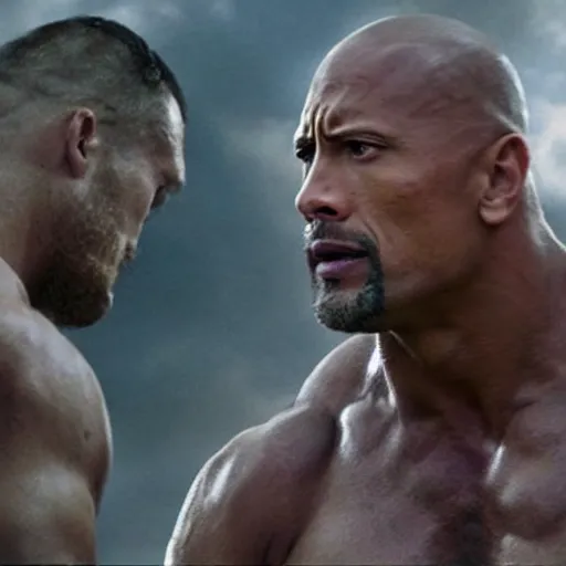 Image similar to Dwayne Johnson in Spartacus 4K quality super realistic