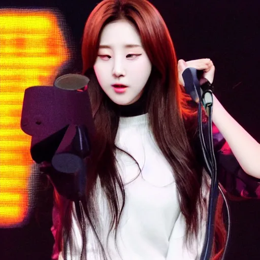 Prompt: haseul on stage singing