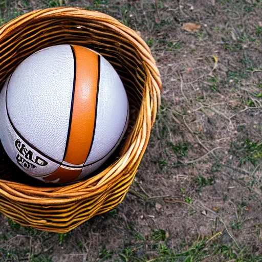 Prompt: two basket balls