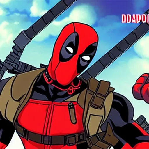 Deadpool in a Japanese anime, Stable Diffusion