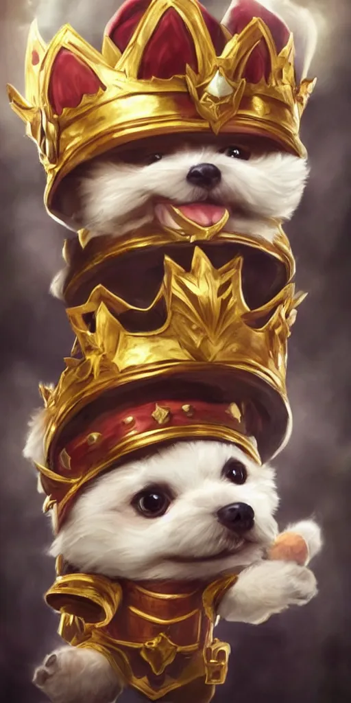 Prompt: a proud corki reigns as king, hyperrealistic