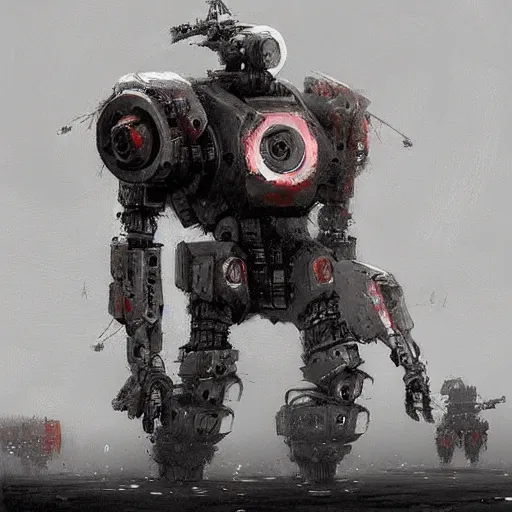 Image similar to mech art by jakub rozalski