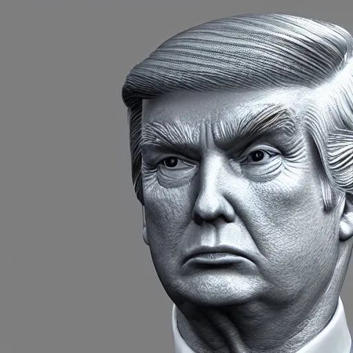 Image similar to donald trump head 3 d model, zbrush, wireframe, retopology, artstation, digital human, xgen hair maya vray arnold