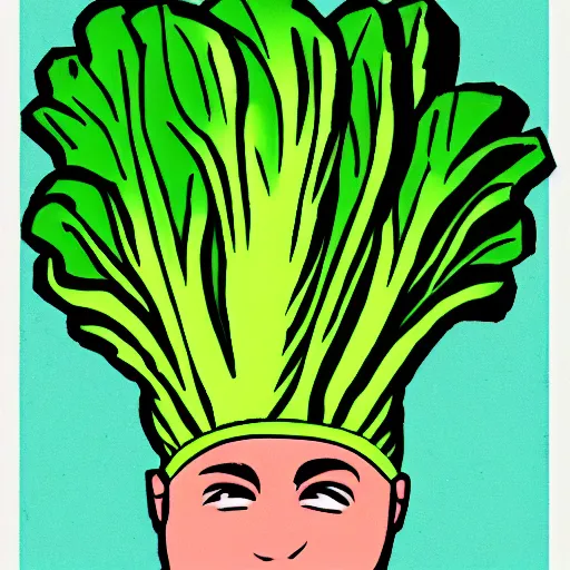 Image similar to cabbage head 50s art style