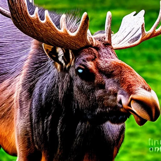 Prompt: Majestic moose photograph by Helmut Newton, wildlife photography, award winning, eye catching, high definition