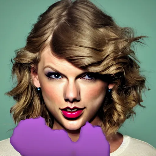 Prompt: Taylor Swift made of purple ice