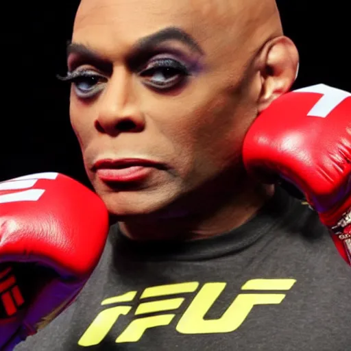 Prompt: ru paul in a ufc fight