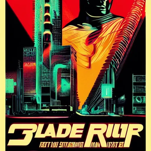 Prompt: poster blade runner 1982 by Tristan Eaton Stanley