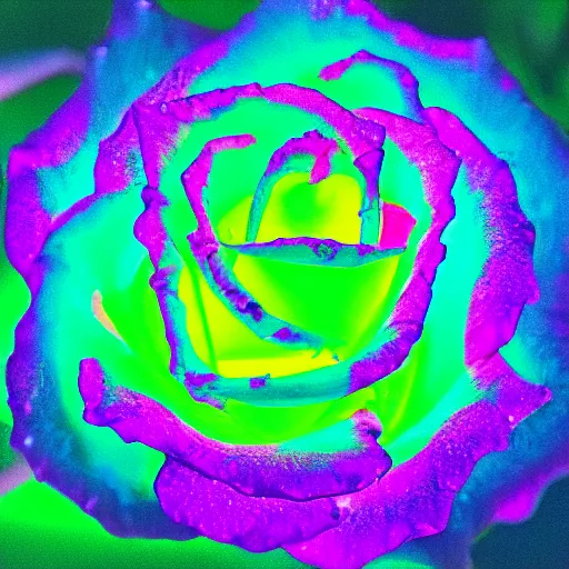 Prompt: a bioluminescent rose