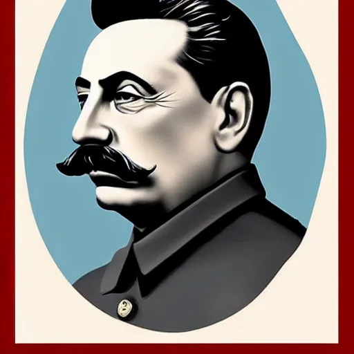 Image similar to digital art of stalin, elegant